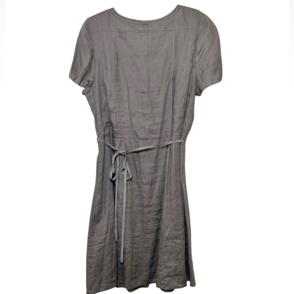 Poetry Grey Ramie Midi Dress with Sequin Detail Size UK 16 or US 12 Short Sleeve - Picture 3 of 6